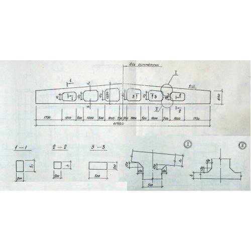 Балка стропильная двухскатная 1БДР 12-7 АIV Серия 1.462.1-3/89