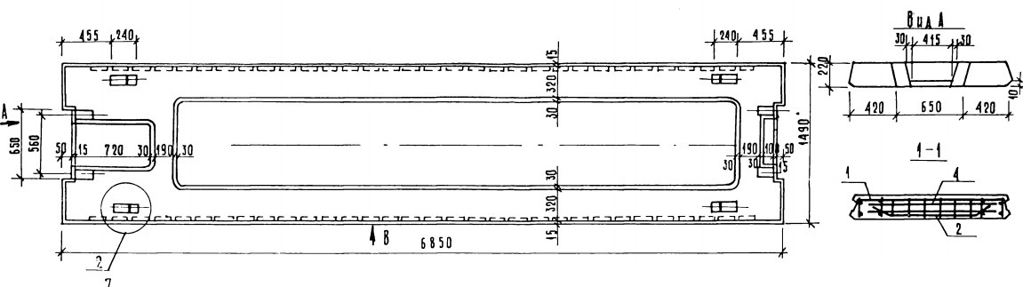 Плита ПРС 68.15-8 АIV п Серия 1.041.1-2